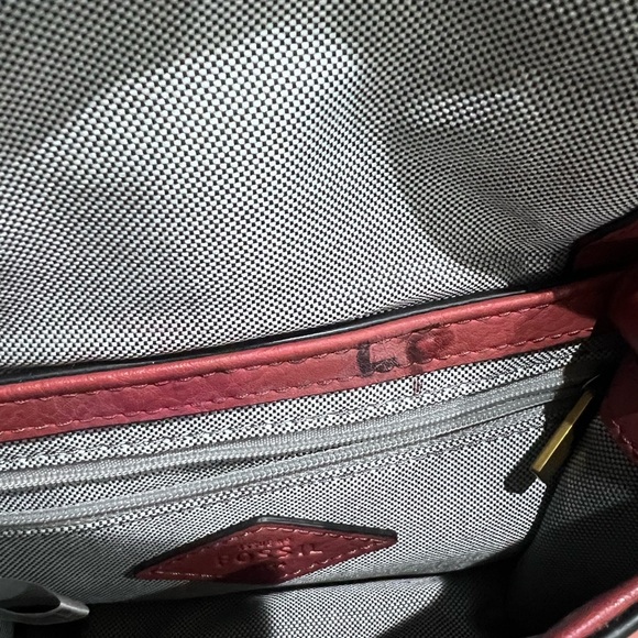 Fossil Wiley Genuine Leather Orange Brown Mini Crossbody Bag Magnetic Closure - Picture 4 of 13